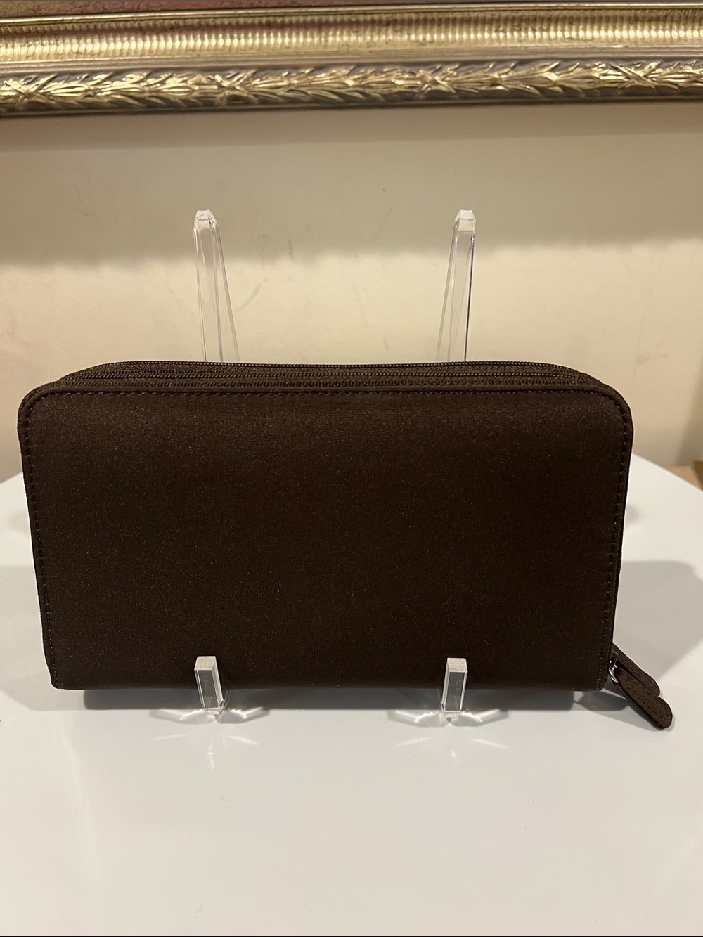 Lauren Ralph Lauren Brown Nylon Zip-Around Continental Long Wallet & Checkbook - Picture 5 of 14